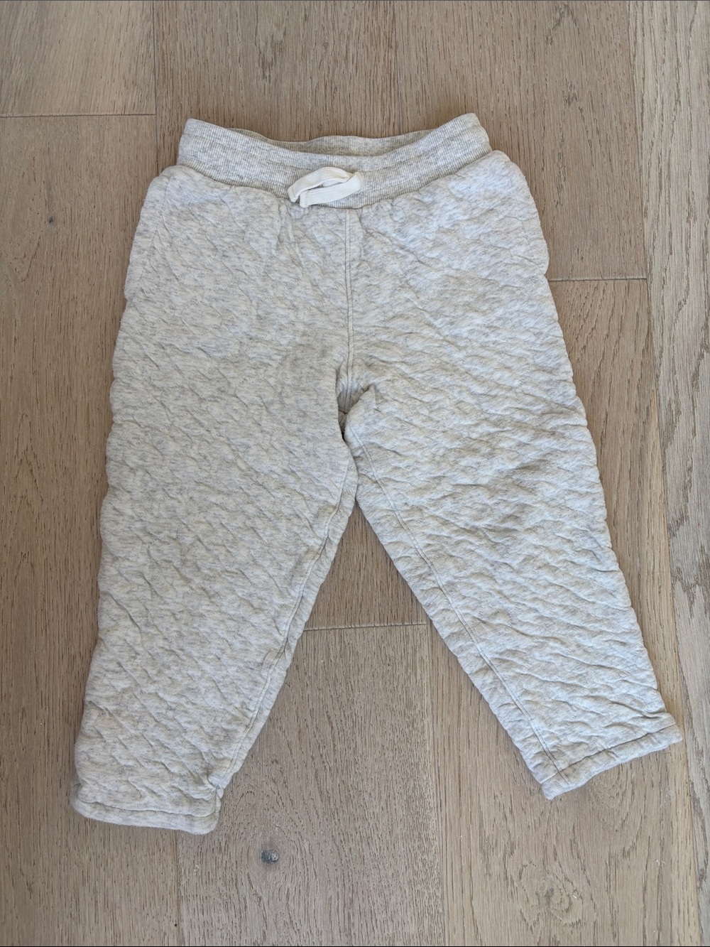 Janie and Jack Quilted Sweatpants - Light Gray